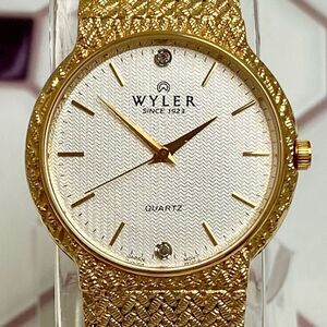 Vintage Wyler Diamond Accented Dial Men’s / Unisex Dress Watch Adjustable Band
